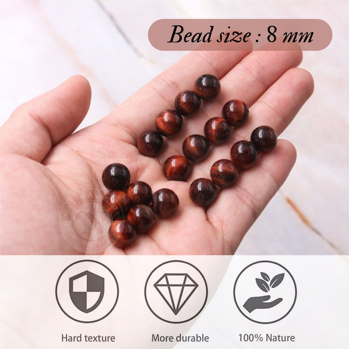 RED TIGER EYE LOOSE BEADS 8MM