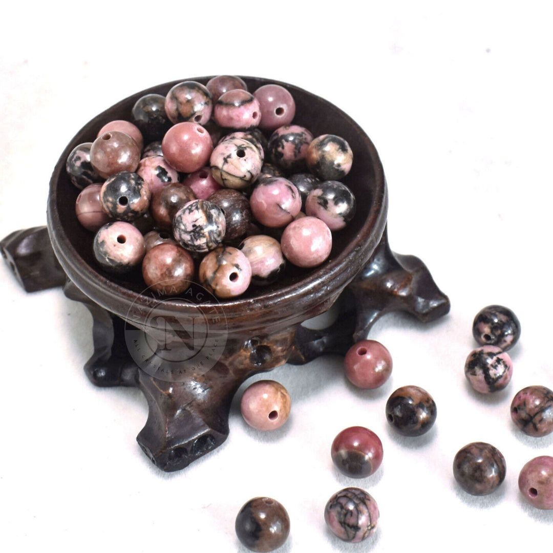 RHODONITE LOOSE BEADS 8MM