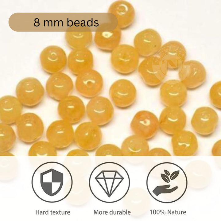 YELLOW AVENTURINE LOOSE BEADS 8MM