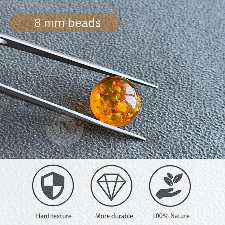 MANMADE AMBER LOOSE BEADS 8MM