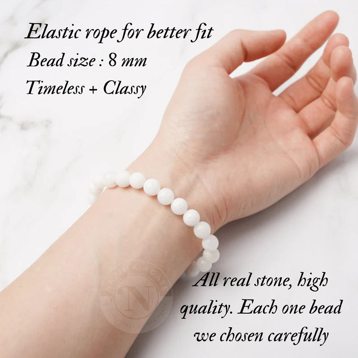 WHITE MOONSTONE ENERGY BRACELET 8MM