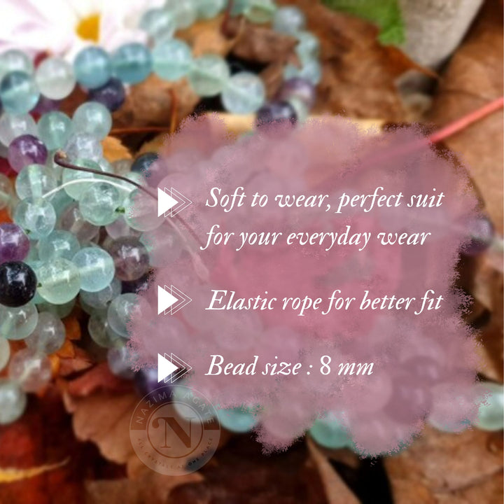 MULTI FLOURITE ENERGY BRACELET 8MM