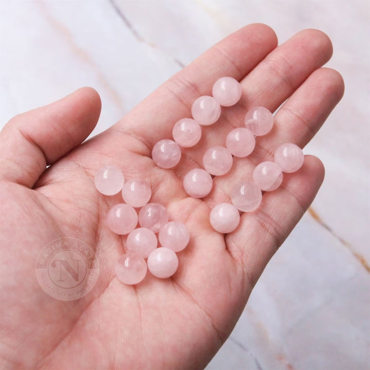 NATURAL ROSE QUARTZ LOOSE BEADS 8MM