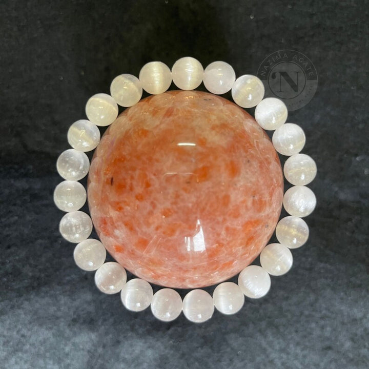 NATURAL SELENITE ENERGY BRACELET 8MM