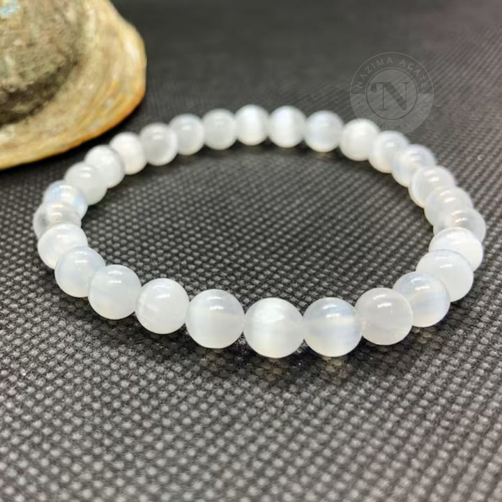 NATURAL SELENITE ENERGY BRACELET 8MM