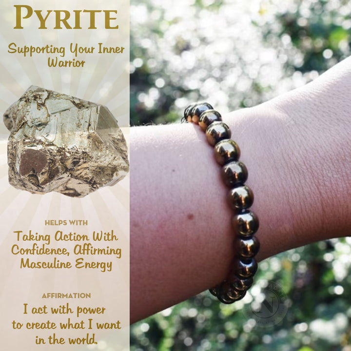 GOLDEN PYRITE ENERGY BRACELET 8MM