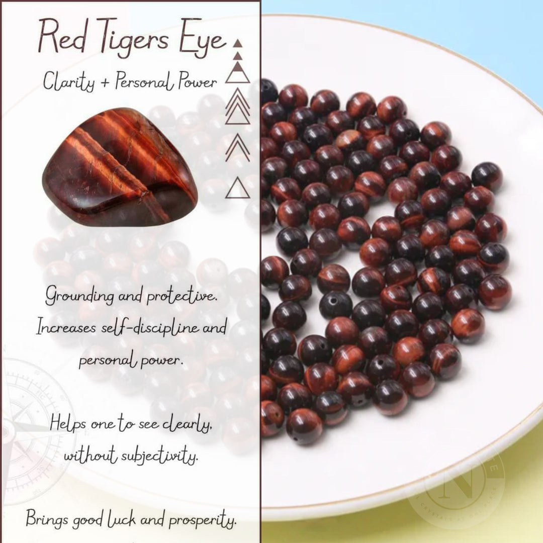 RED TIGER EYE LOOSE BEADS 8MM