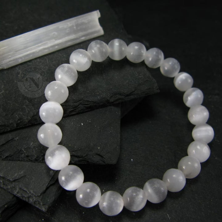 SELENITE MANMADE ENERGY BRACELET 8MM