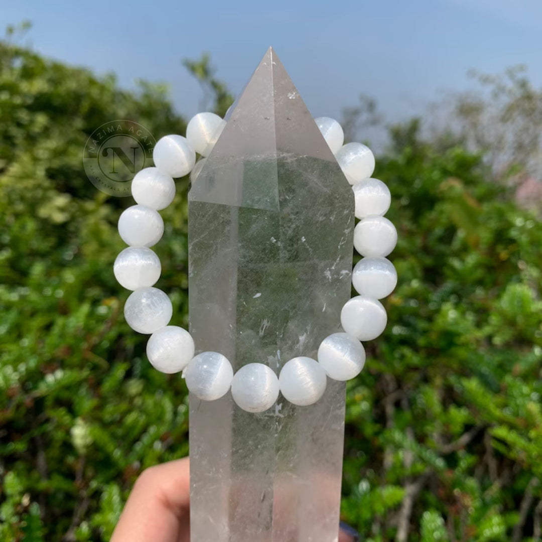 SELENITE MANMADE ENERGY BRACELET 8MM