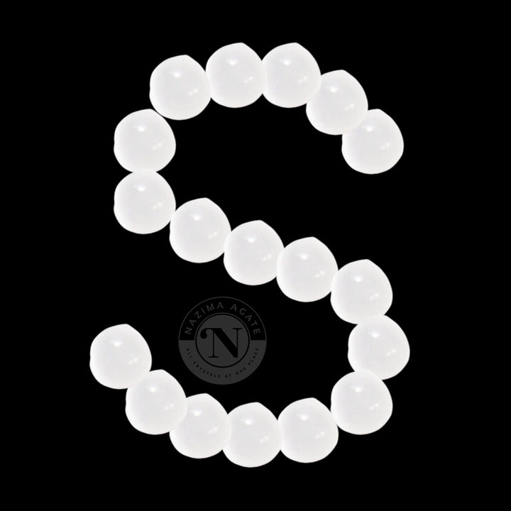 SELENITE MANMADE LOOSE BEADS 8MM