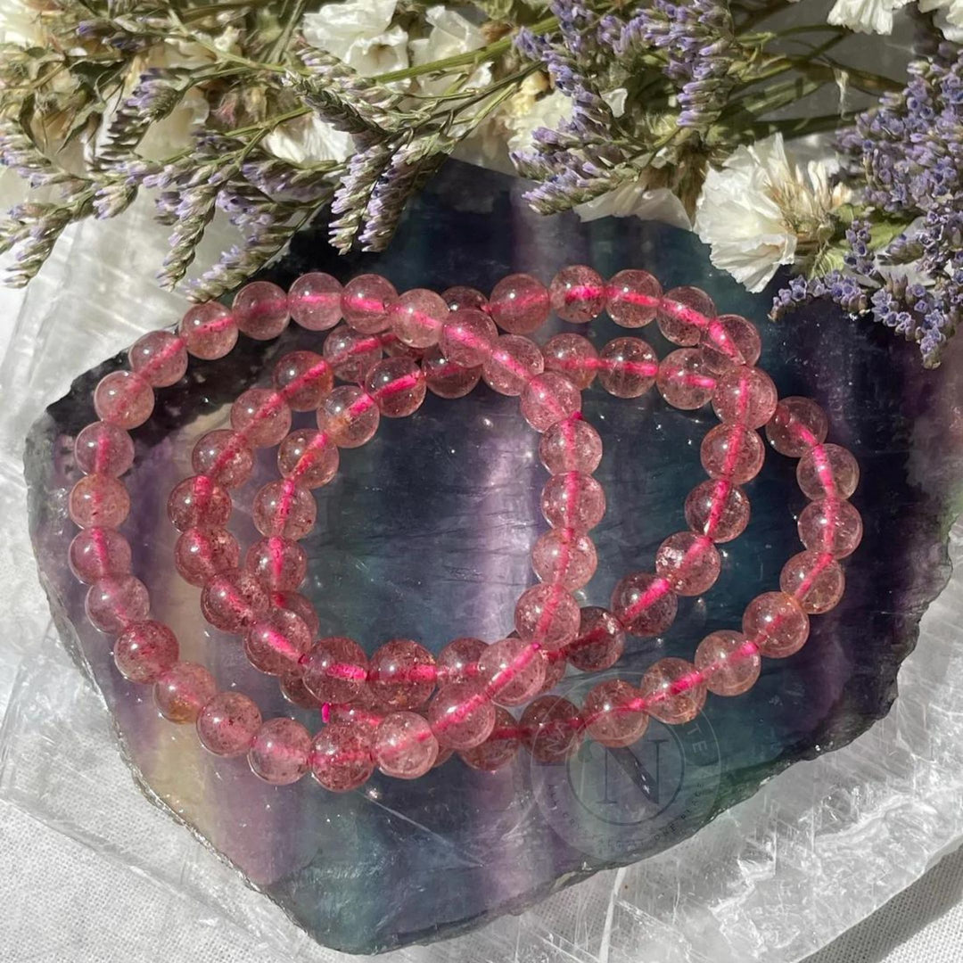 STRAWBERRY QUARTZ ENERGY BRACELET 8MM