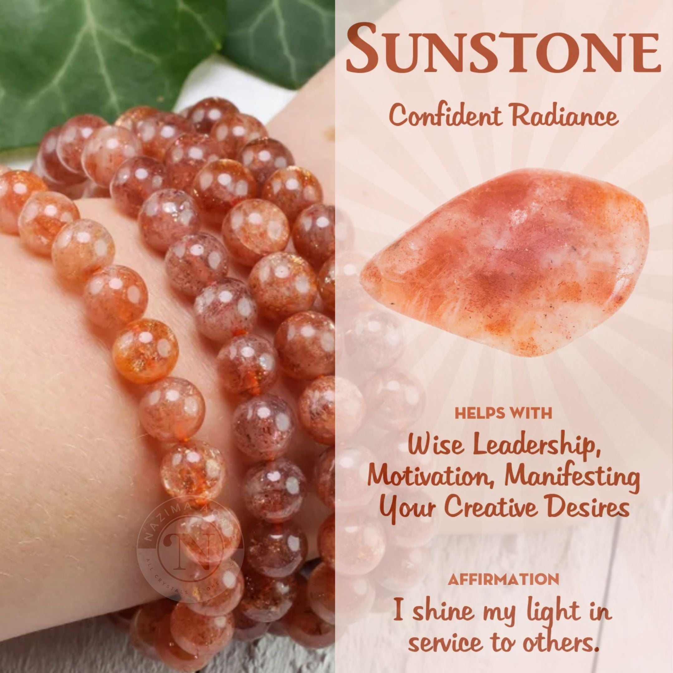 Pink Sunstone Crystal Bracelet, Beaded Gemstone Bracelet, For  Healing,Meditation, Bracelet Type: Beaded,Stretchable at Rs 115/piece in  Pune