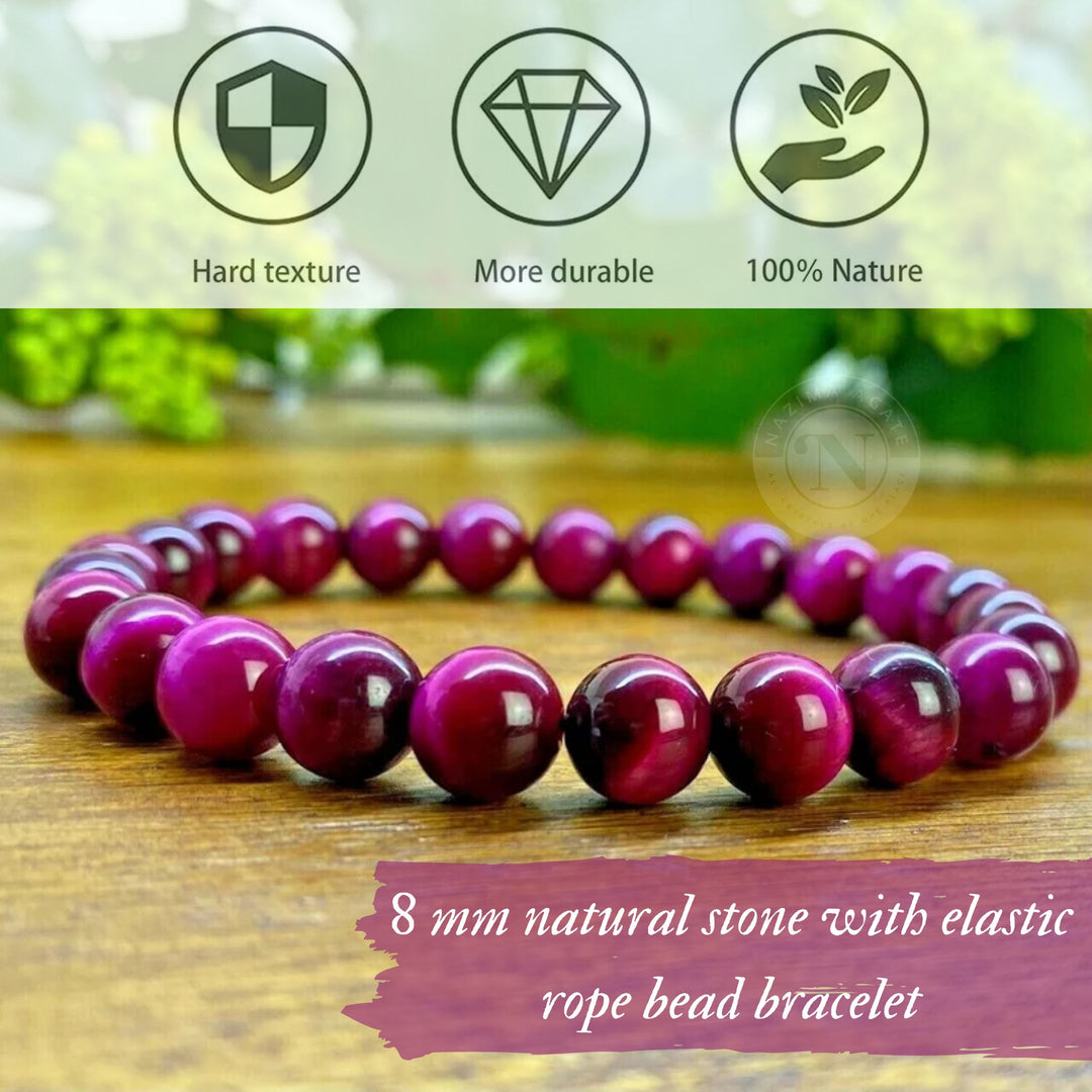 PINK TIGER EYE ENERGY BRACELET 8MM