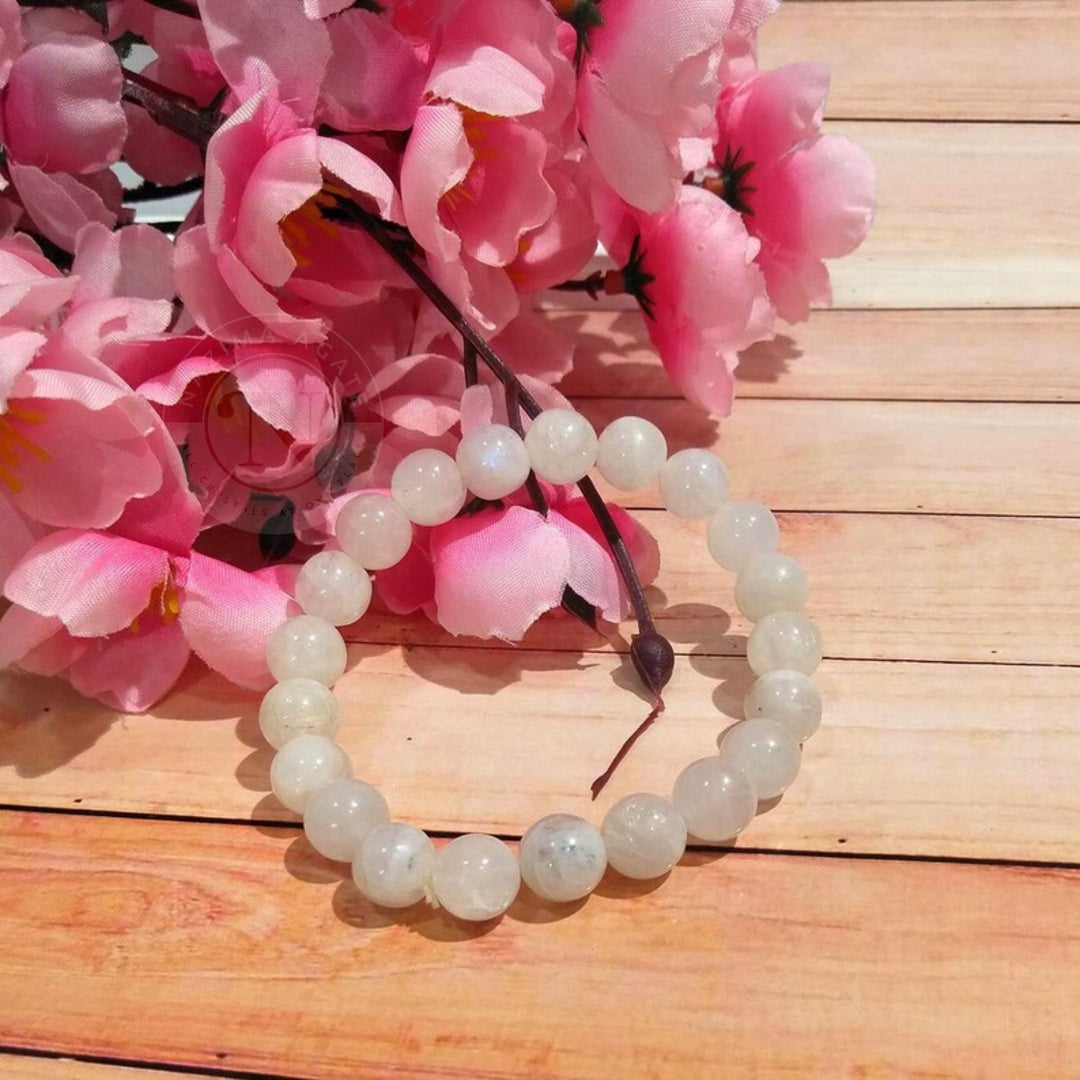 WHITE MOONSTONE ENERGY BRACELET 8MM