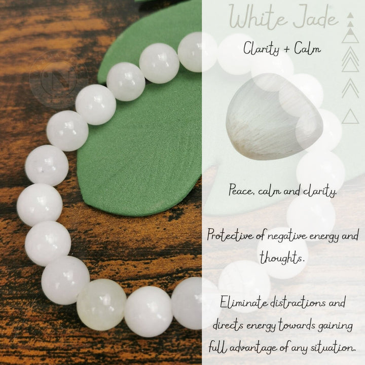 WHITE JADE ENERGY BRACELET 8MM