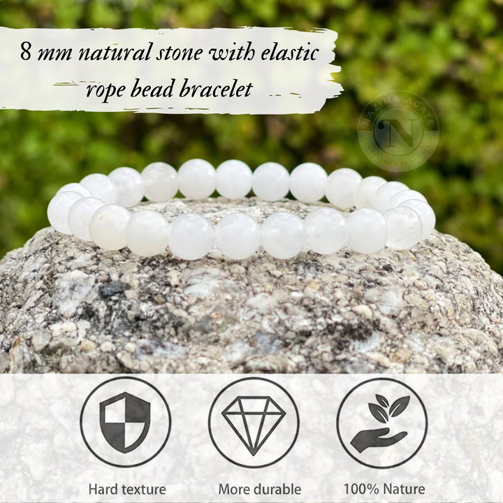 WHITE JADE ENERGY BRACELET 8MM