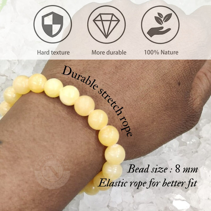 YELLOW CALCITE ENERGY BRACELET 8MM